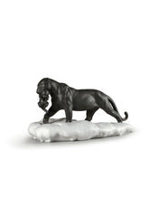 Black Panther With Cub Figurine